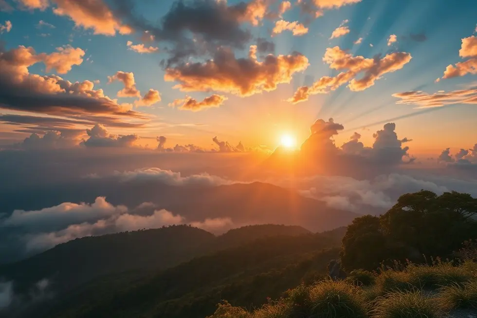 Imagem do nascer do sol simbolizando a espiritualidade.